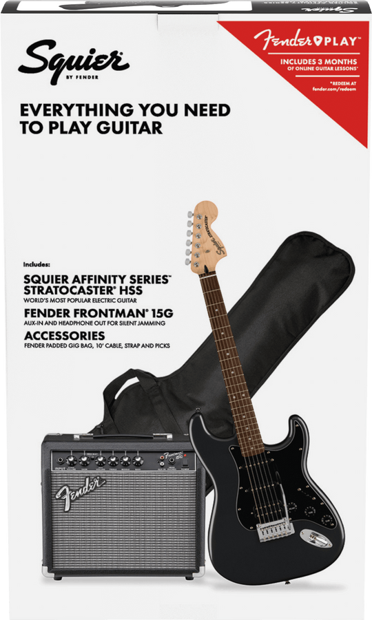 Squier Affinity Series Stratocaster HSS Pack Charcoal Frost Metallic